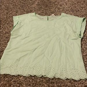 Scalloped mint shirt
